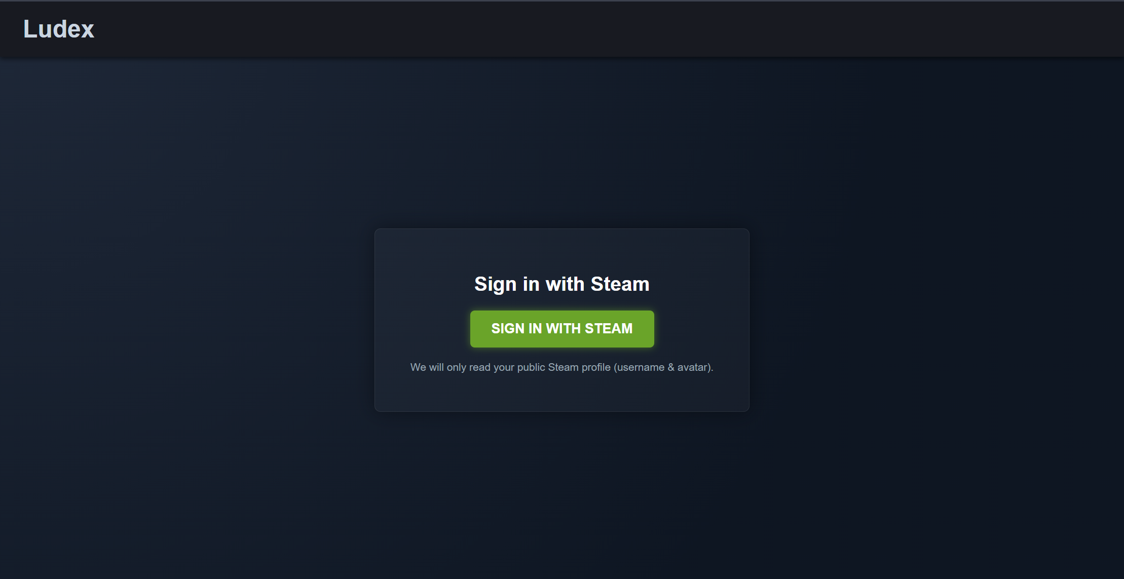 Steam login integration for Ludex
